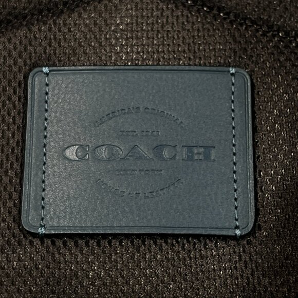 Coach‎ Hudson Leather Backpack Teal Blue Bucket School Work Briefcase Office main image 12